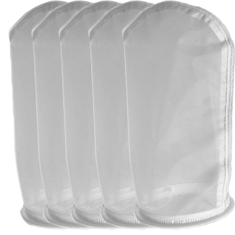 Honritone 5 Pack Nylon Mesh Liquid Filter Socks NMO 400 Micron - 7 Inch Ring by 18 Inch Long â€“ Aquarium Filter Bags - Image 1